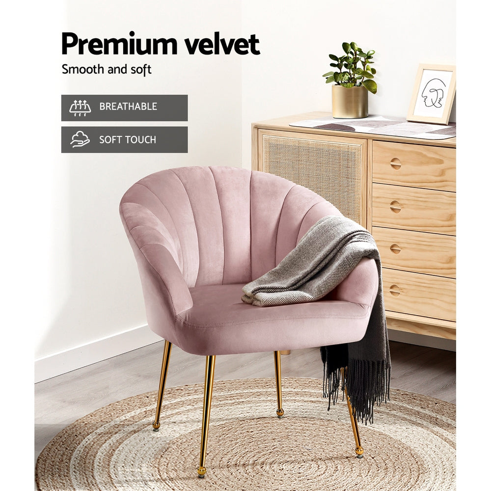 Artiss Eloise Armchair - Velvet Pink