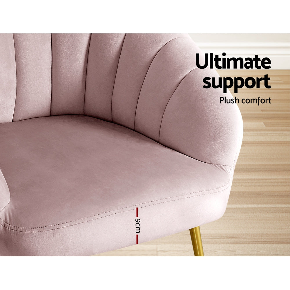 Artiss Eloise Armchair - Velvet Pink