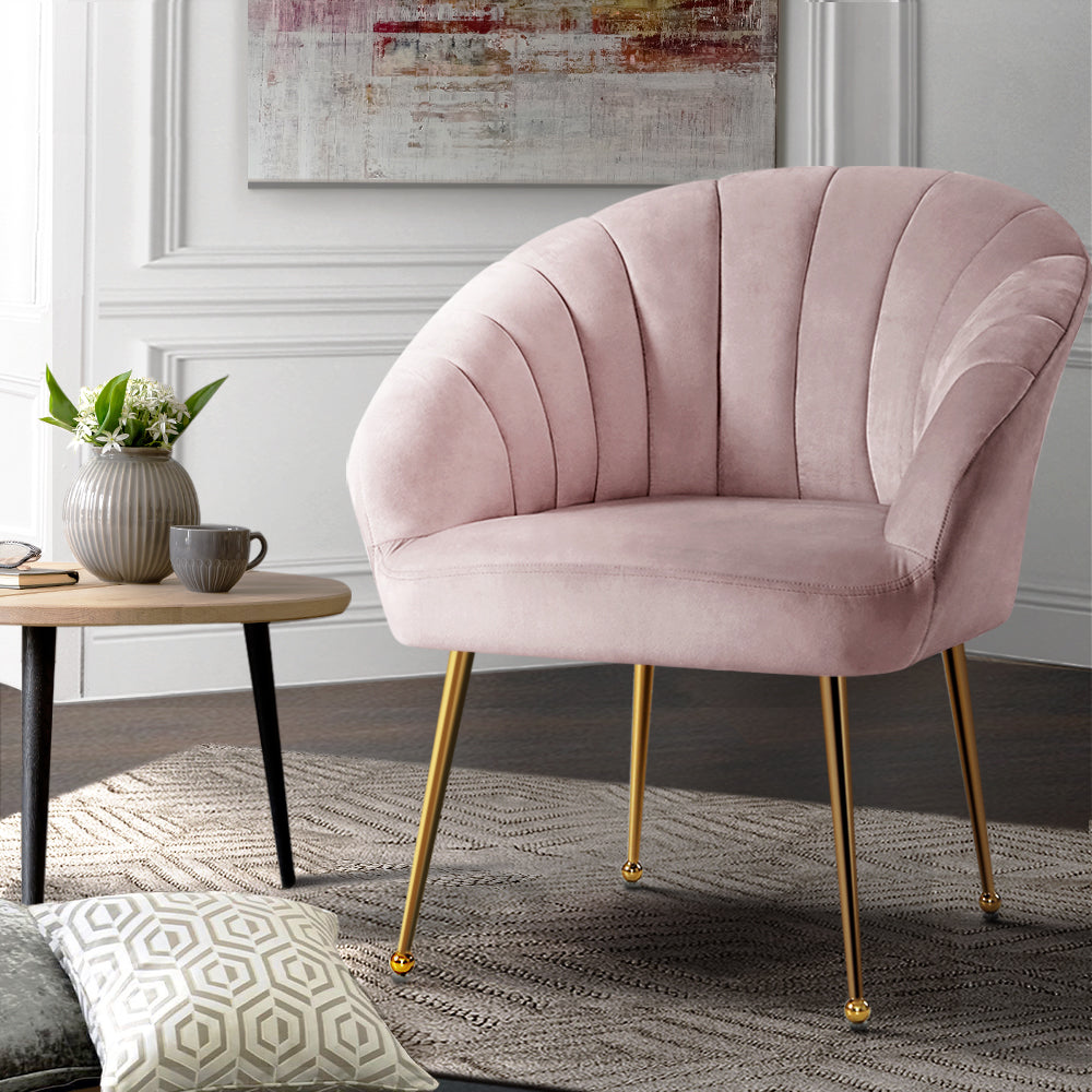 Artiss Eloise Armchair - Velvet Pink