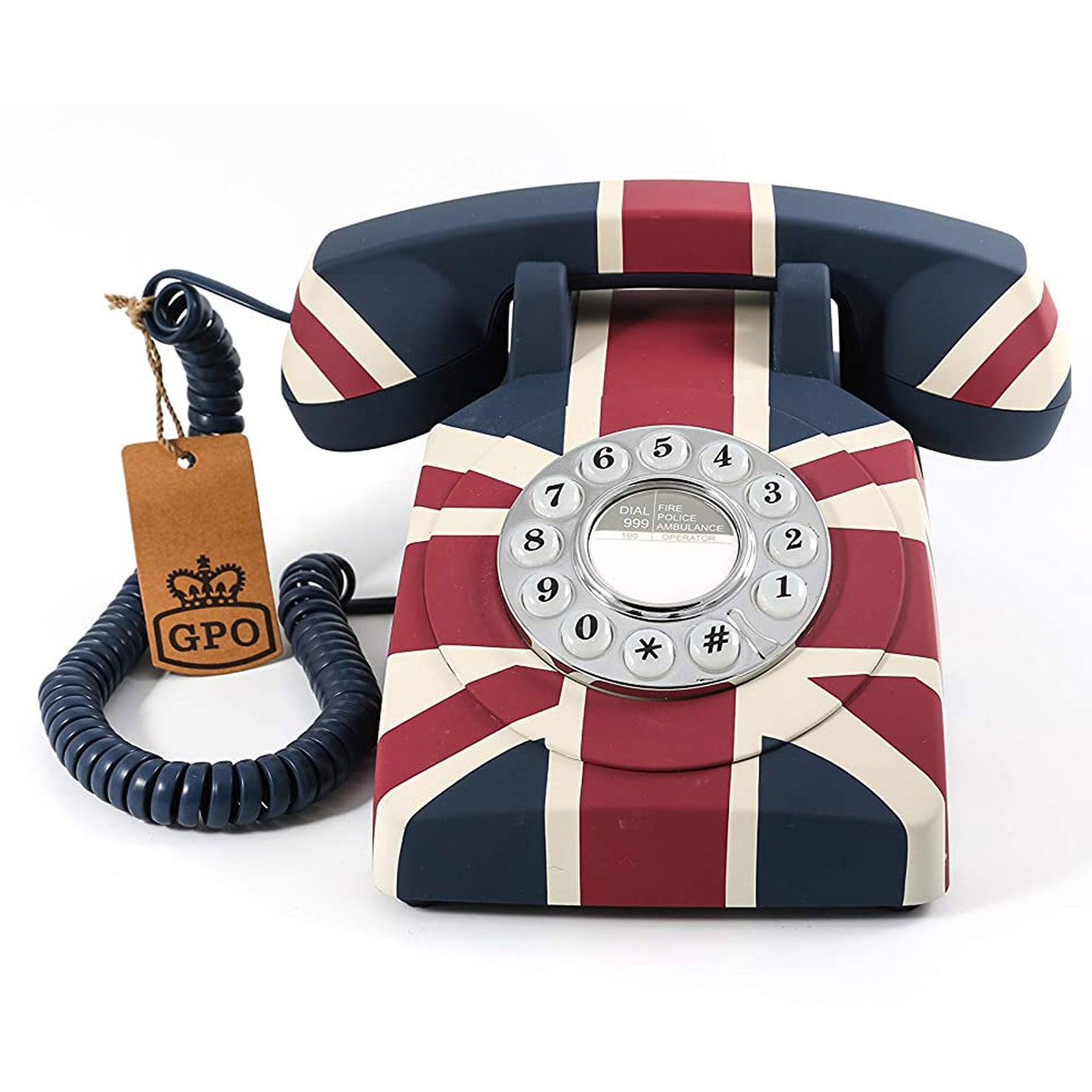 GPO 746 Retro Rotary Push Button Telephone - Union Jack Design