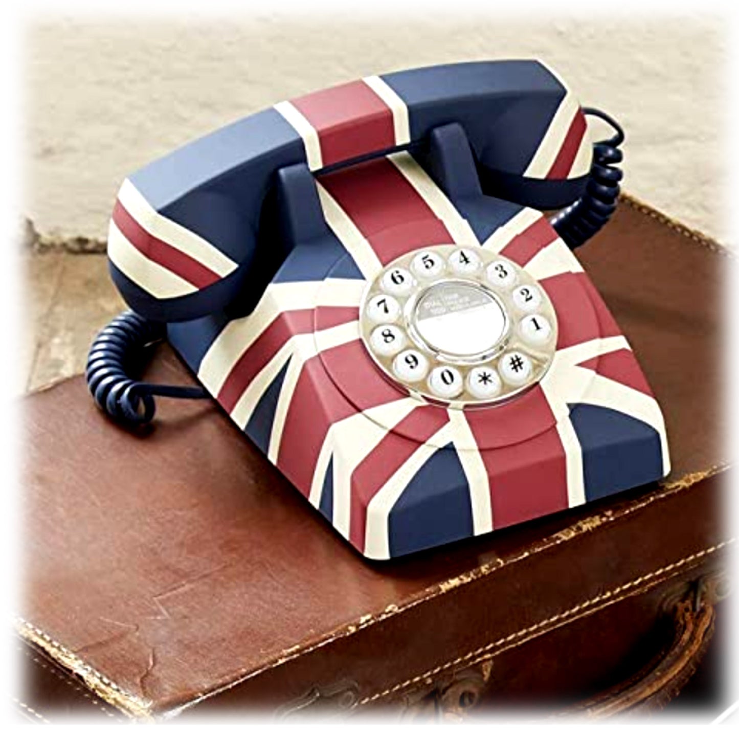 GPO 746 Retro Rotary Push Button Telephone - Union Jack Design