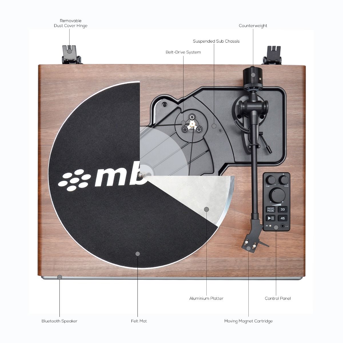 mbeat Hi-Fi Turntable Plus Bluetooth