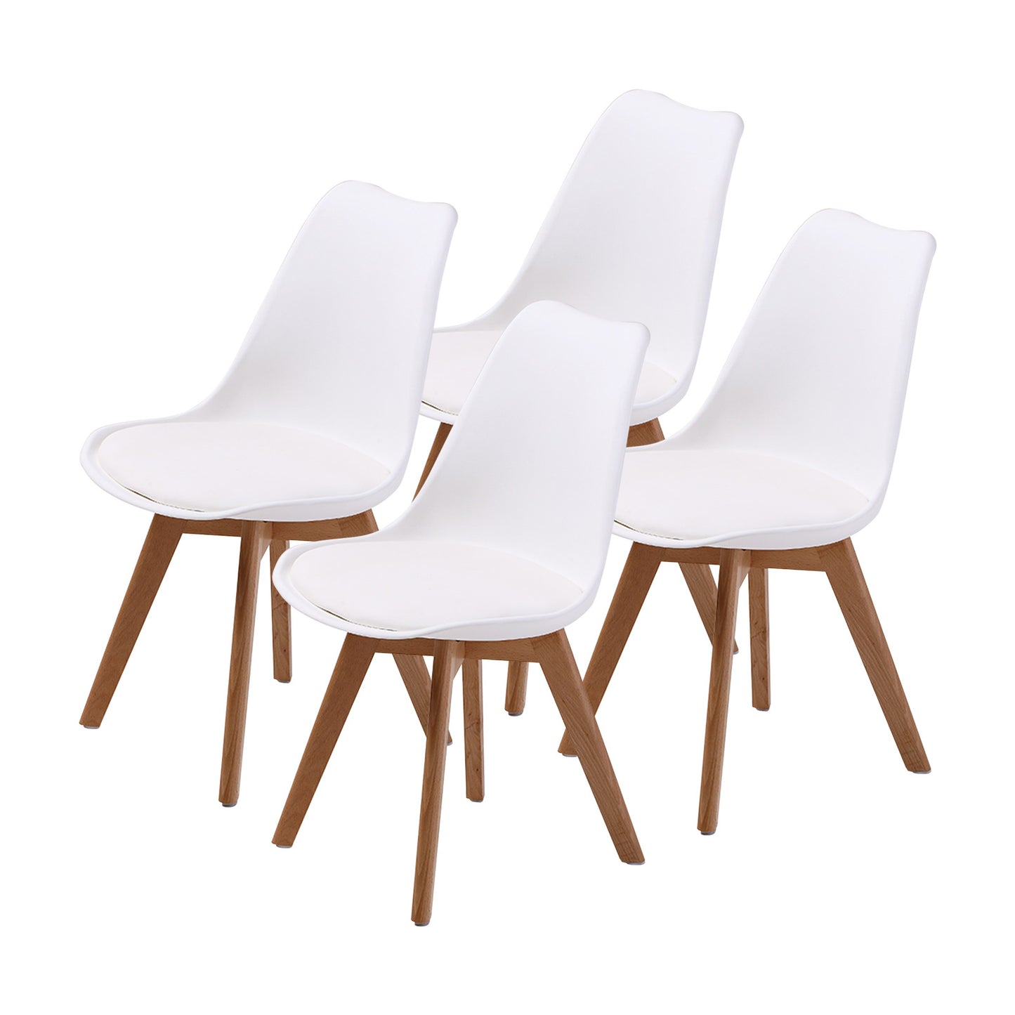 La Bella Padded Dining Cafe Chairs x 4 - White