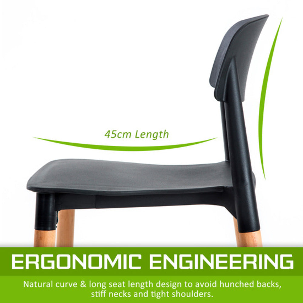 Belloch Stackable Dining Cafe Chairs x 4 - Black