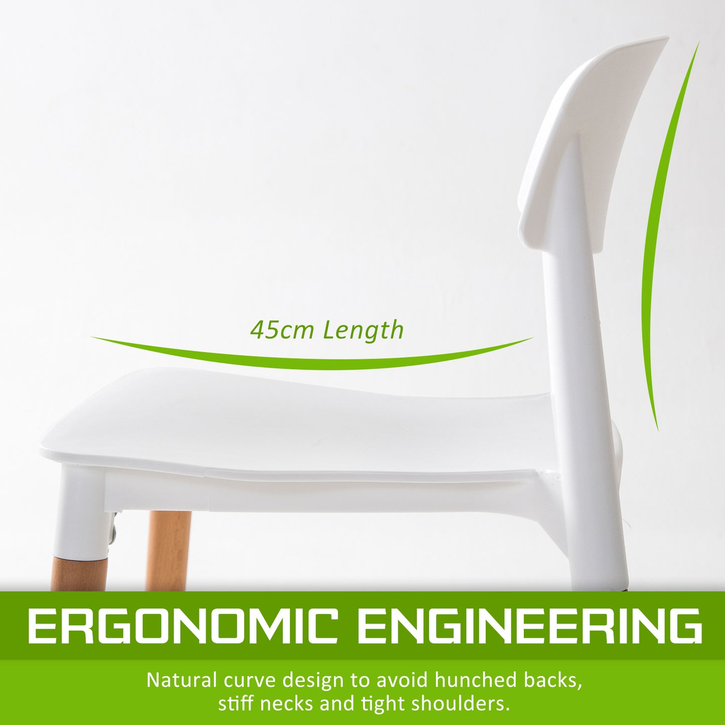 Belloch Stackable Dining Cafe Chairs x 4 - White