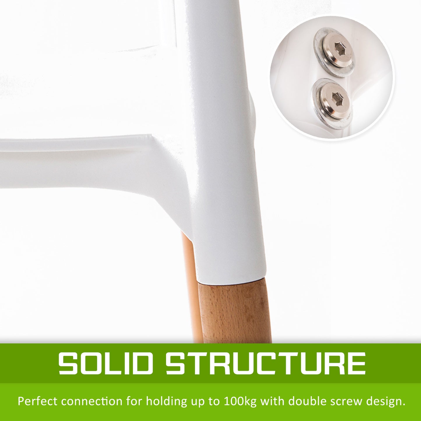Belloch Stackable Dining Cafe Chairs x 4 - White