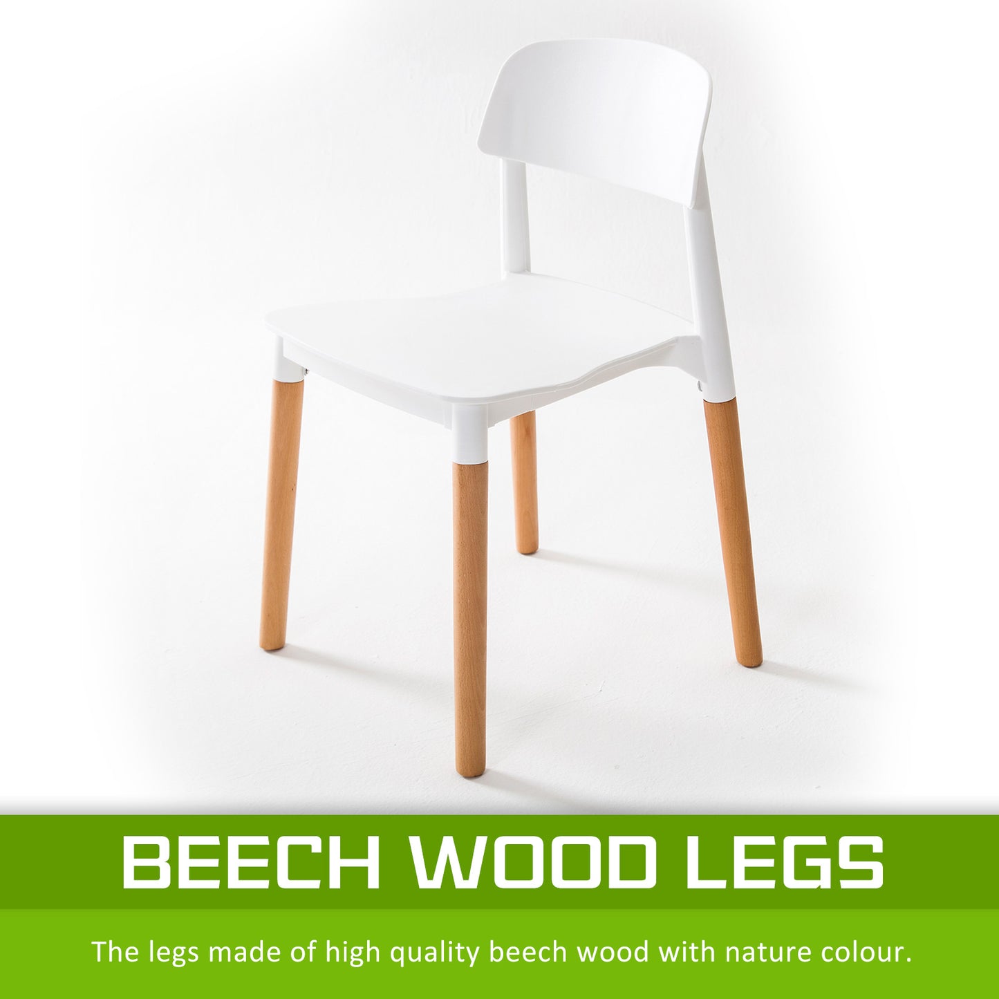 Belloch Stackable Dining Cafe Chairs x 4 - White