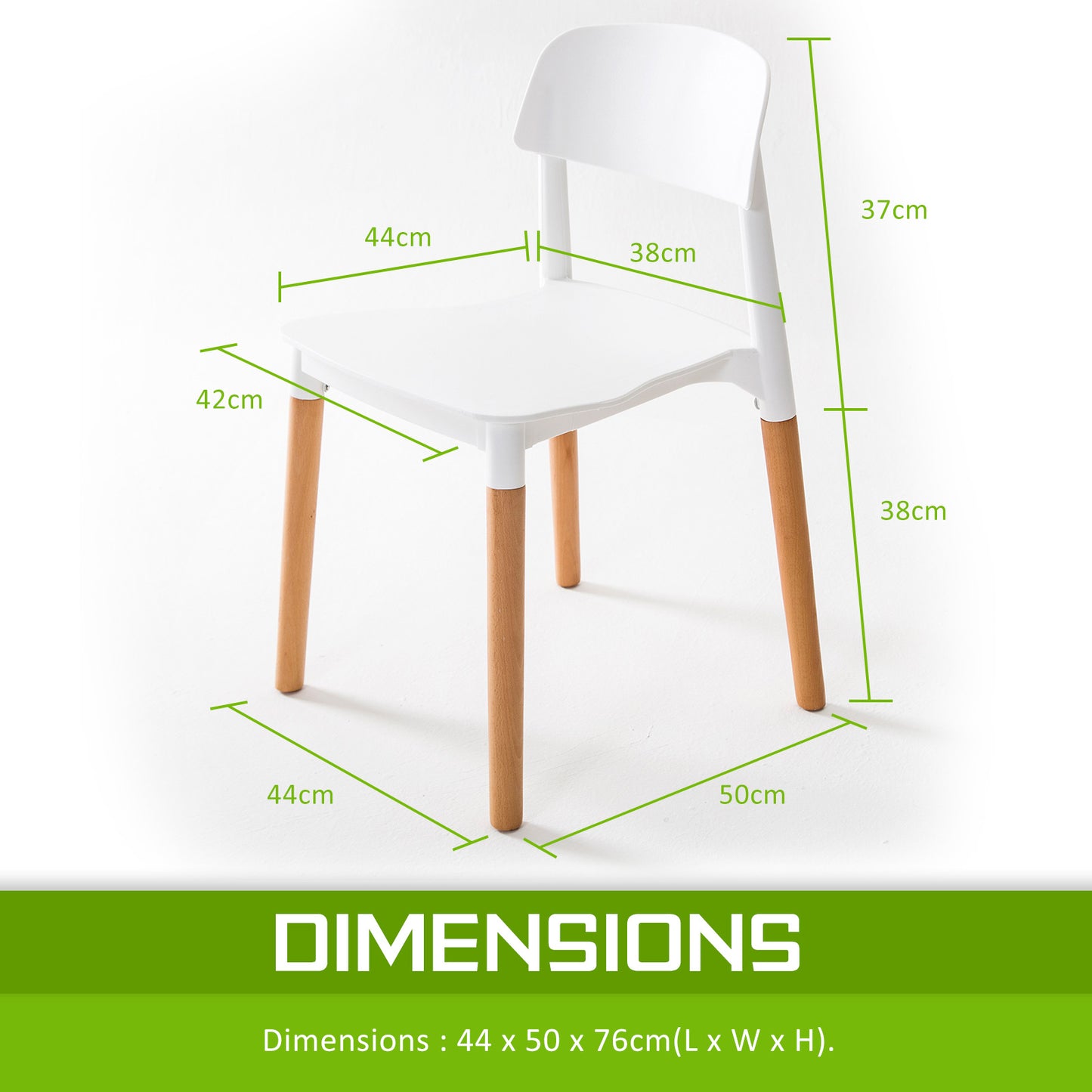 Belloch Stackable Dining Cafe Chairs x 4 - White