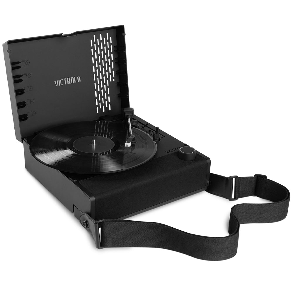 Victrola Revolution Go Turntable - Black + Record Album Display Stand