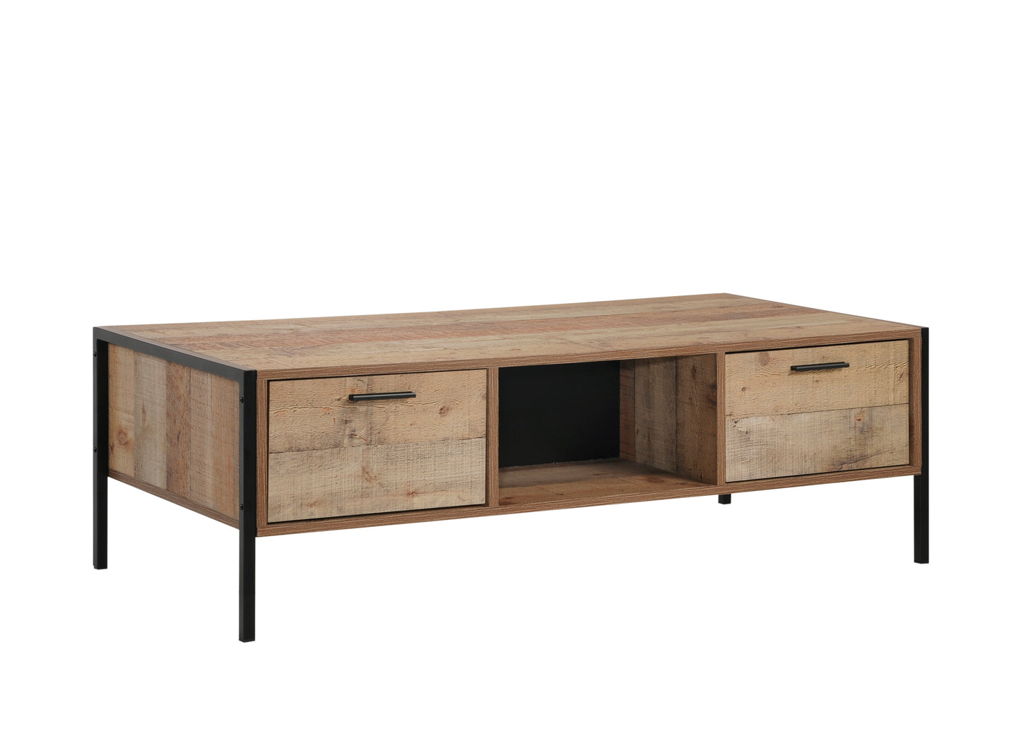 Coffee Table with 2 Drawers - Oak Colour