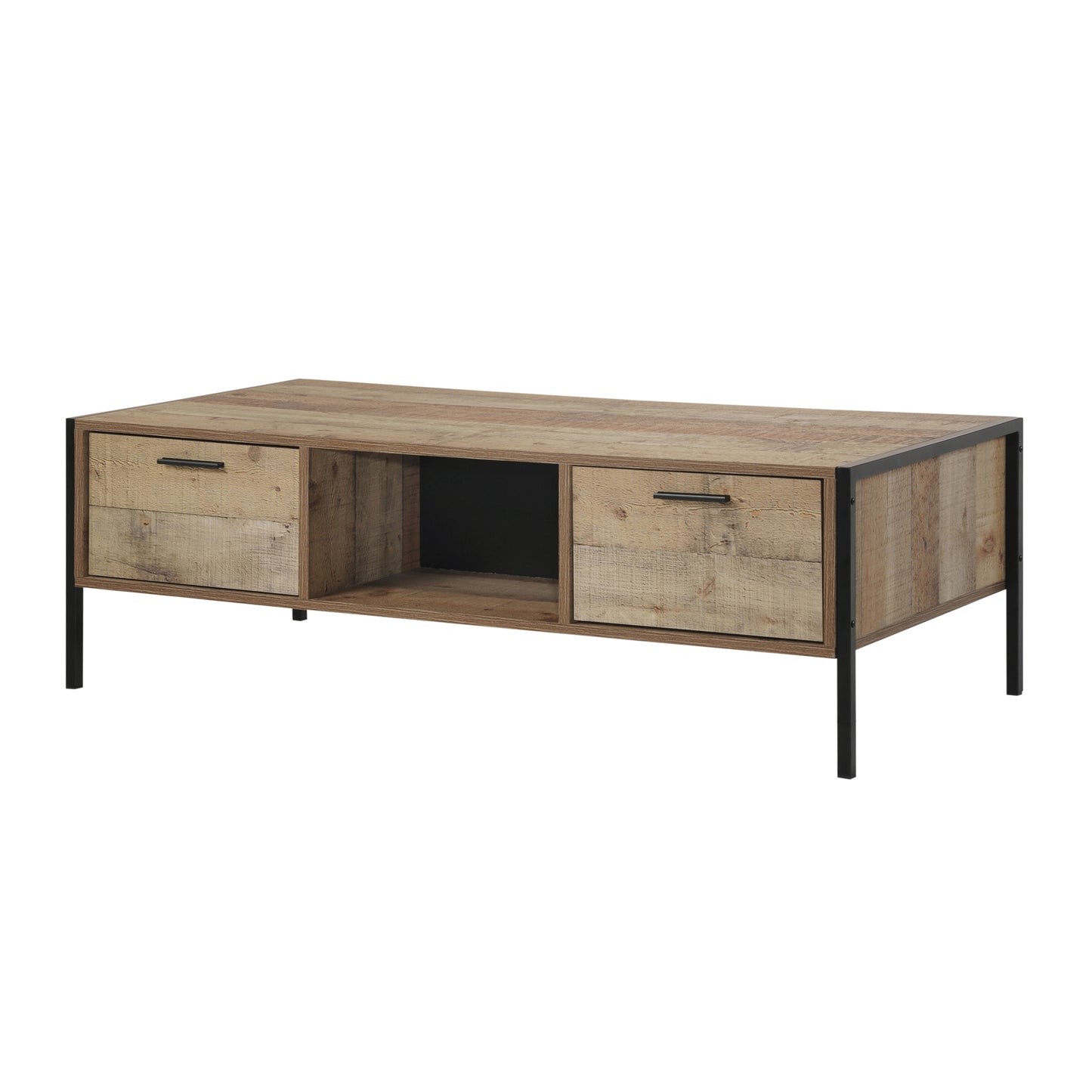 Coffee Table with 2 Drawers - Oak Colour