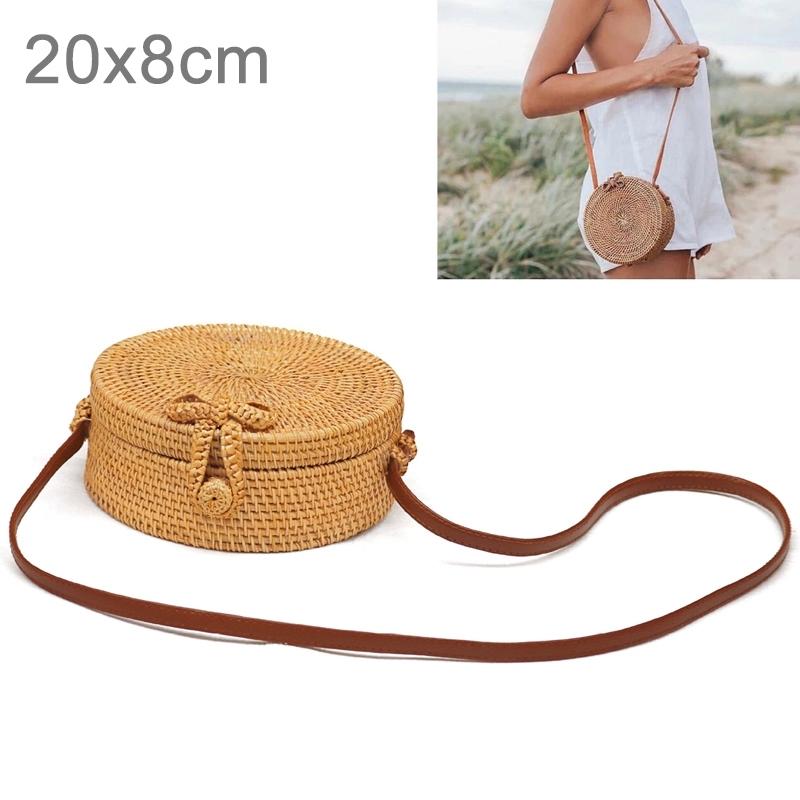 Handmade Round Bowknot Vintage Style Rattan Bag