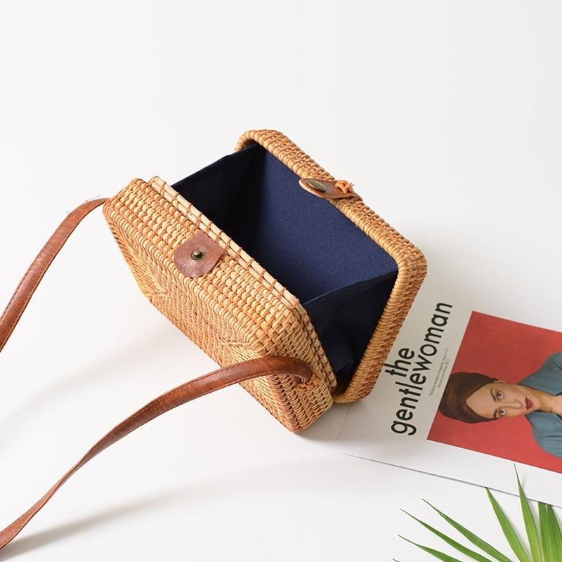 Handmade Square Vintage Style Rattan Bag