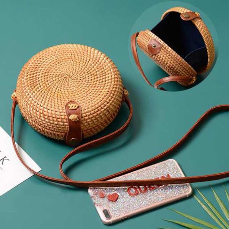 Handmade Round Vintage Style Rattan Bag