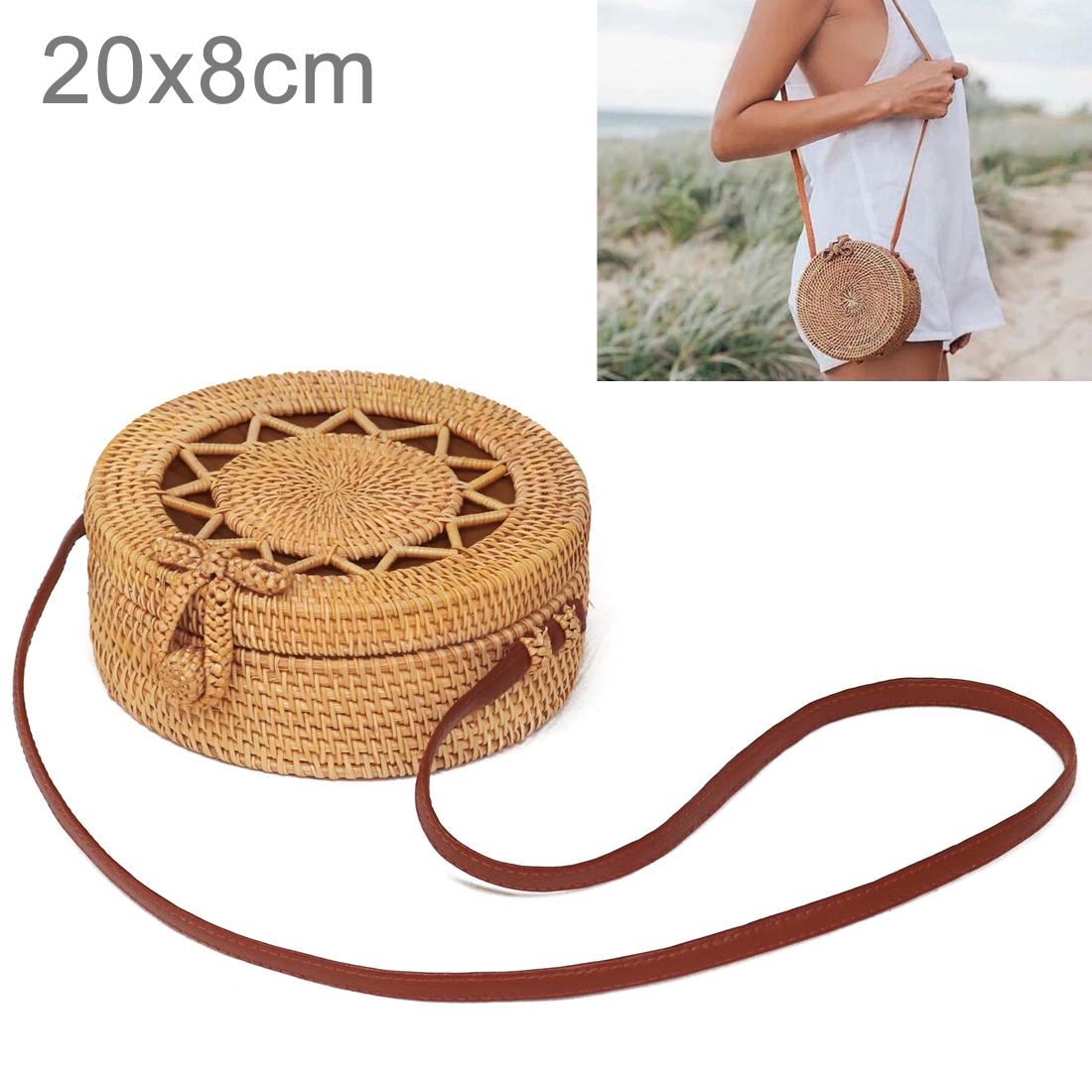 Handmade Round Flower Vintage Style Rattan Bag