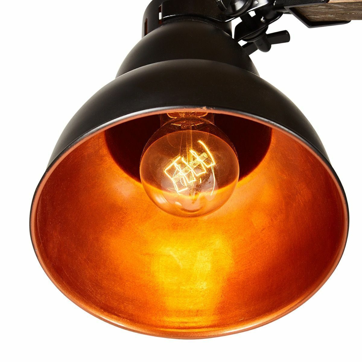 Large Wooden Retro Industrial Floor Lamp with Adjustable Light - Matte Black