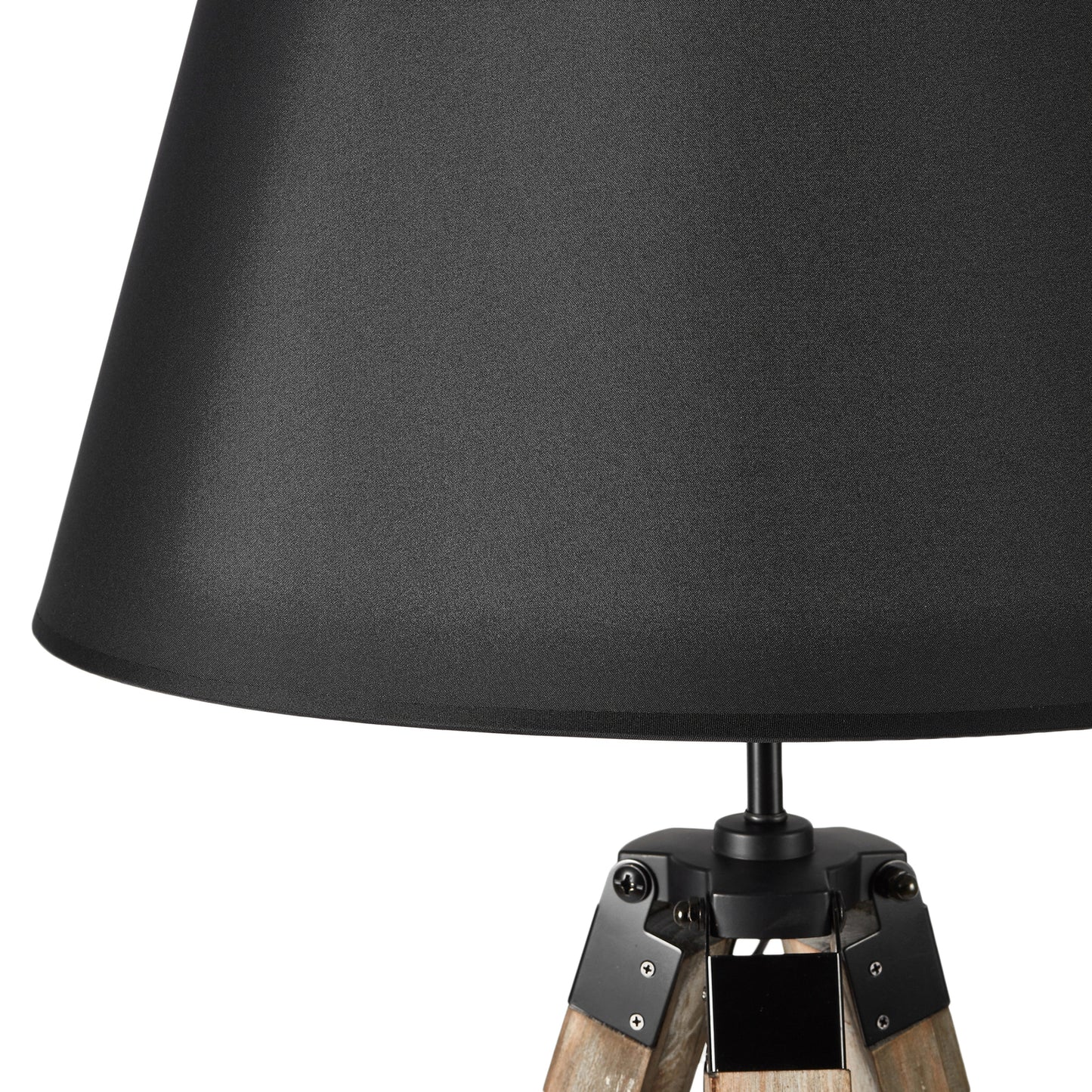 Large Tripod Floor Lamp - Black Linen