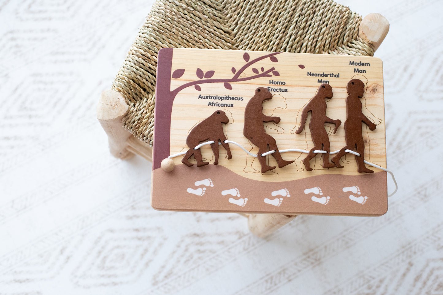 Human Evolution Puzzle & Lacing Set