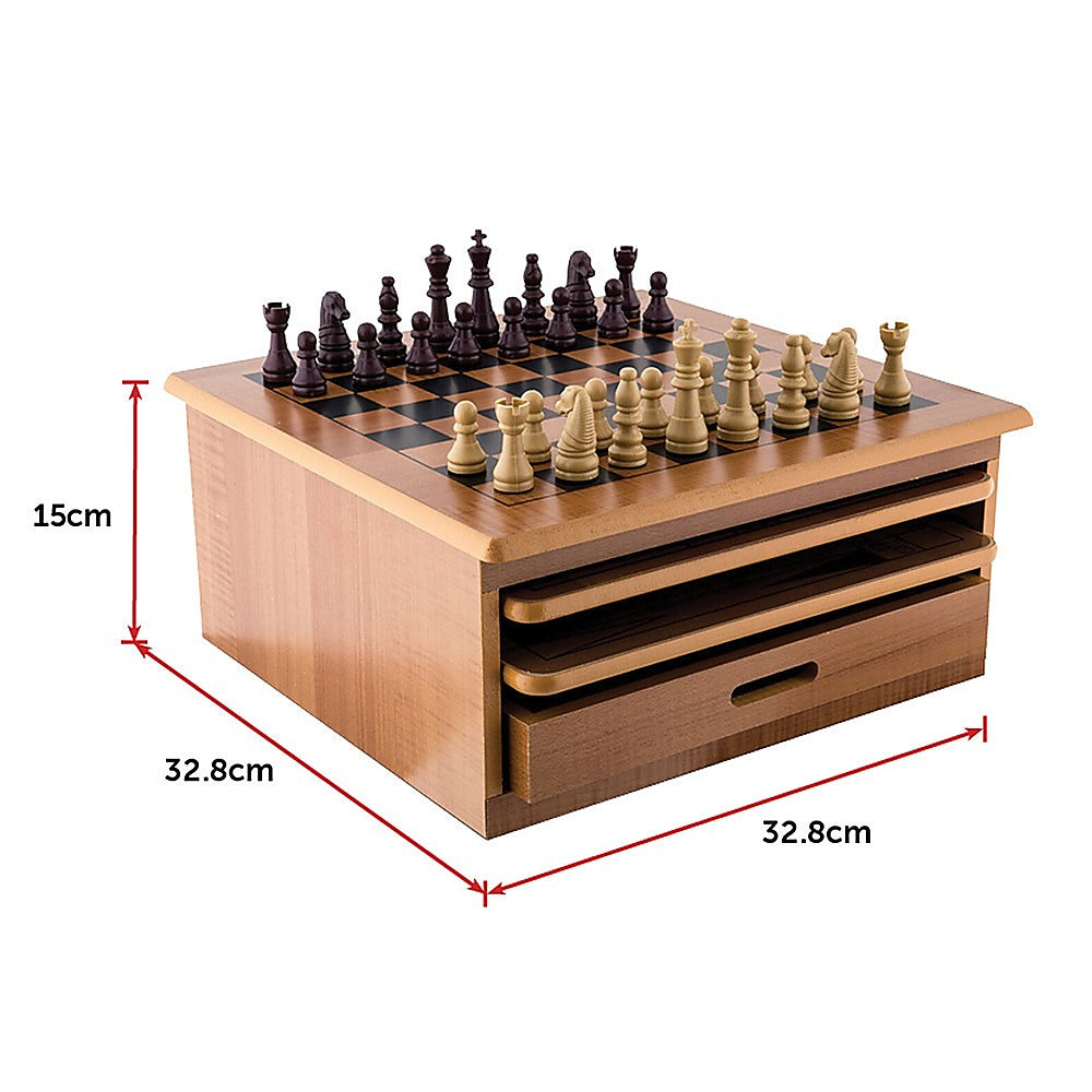 10-in-1 Wooden Chess Board Games