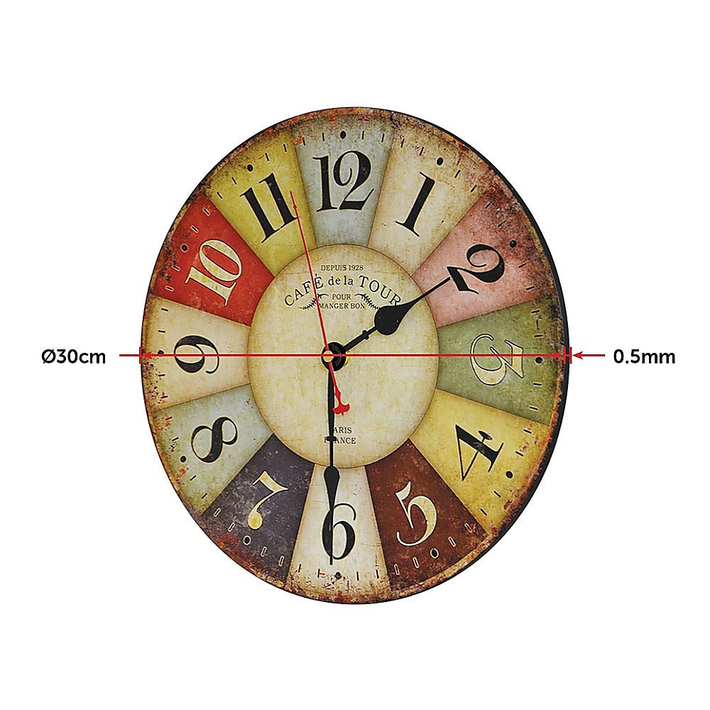 French Cafe Wall Clock - Multicoloured