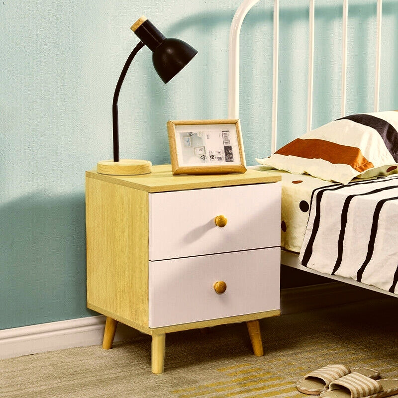 Wooden Bedside Cabinet NNECN with 2 Drawers
