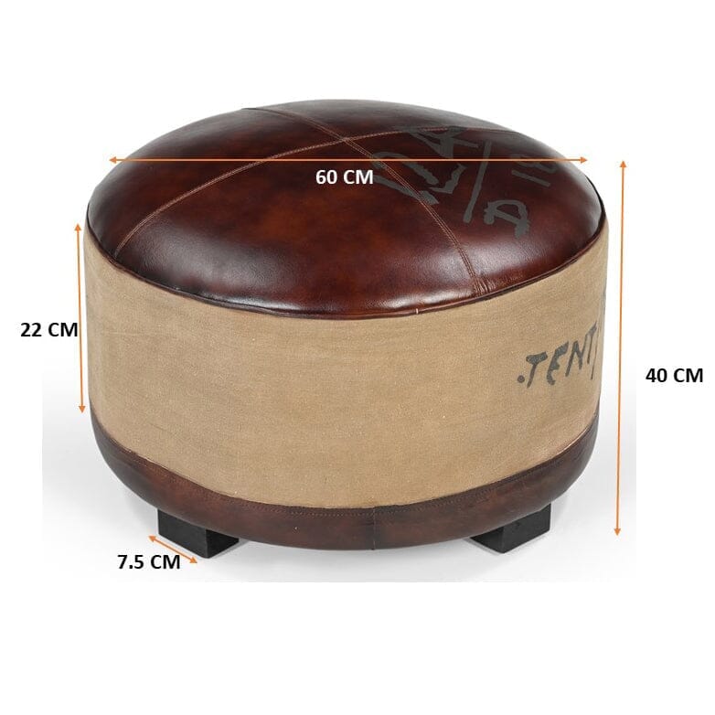 Vintage Style Round Ottoman
