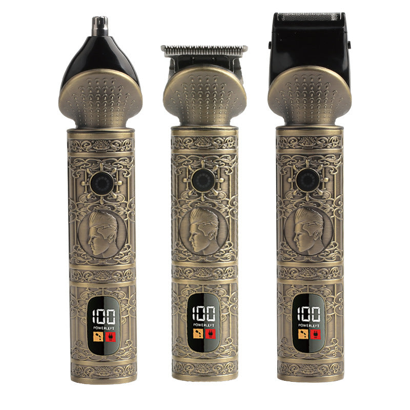 Vintage Electric Hair Trimmer & Multi-Grooming Kit with Precision Attachments