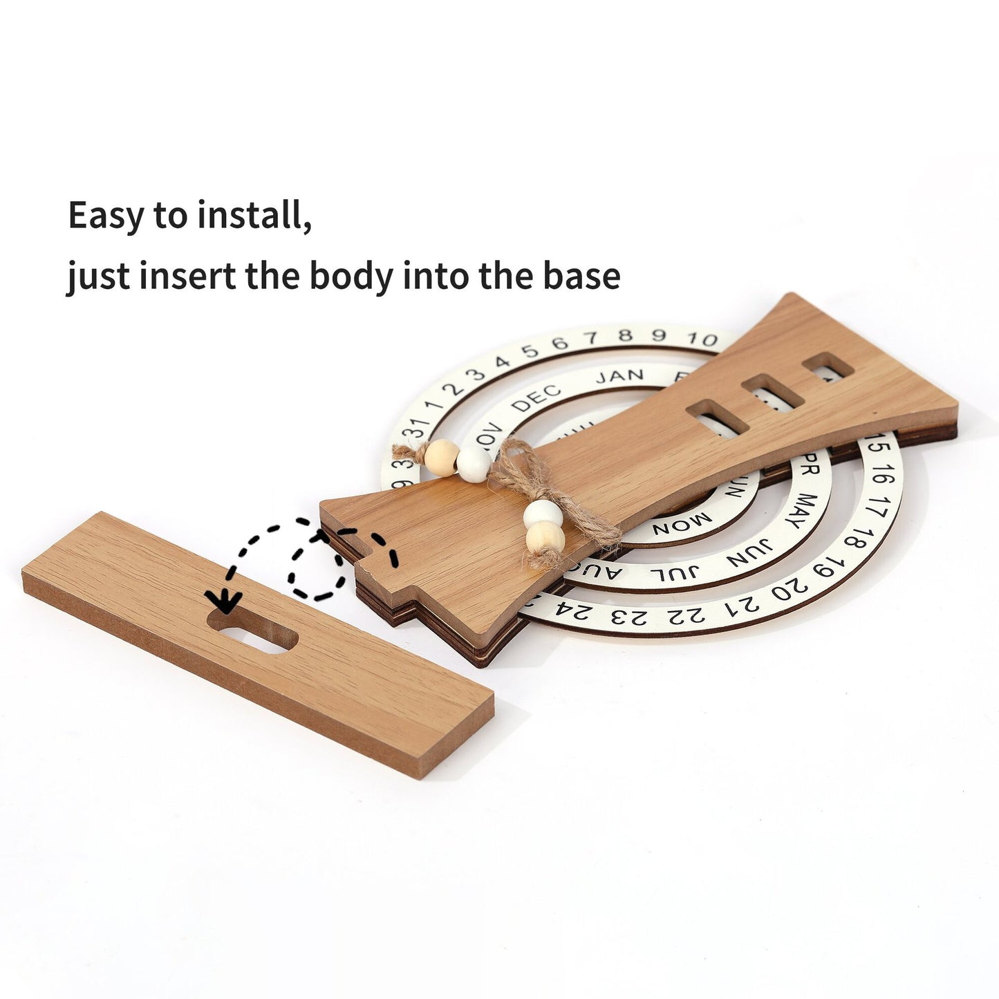 Rustic Perpetual Wooden Calendar - Ferris Wheel shape