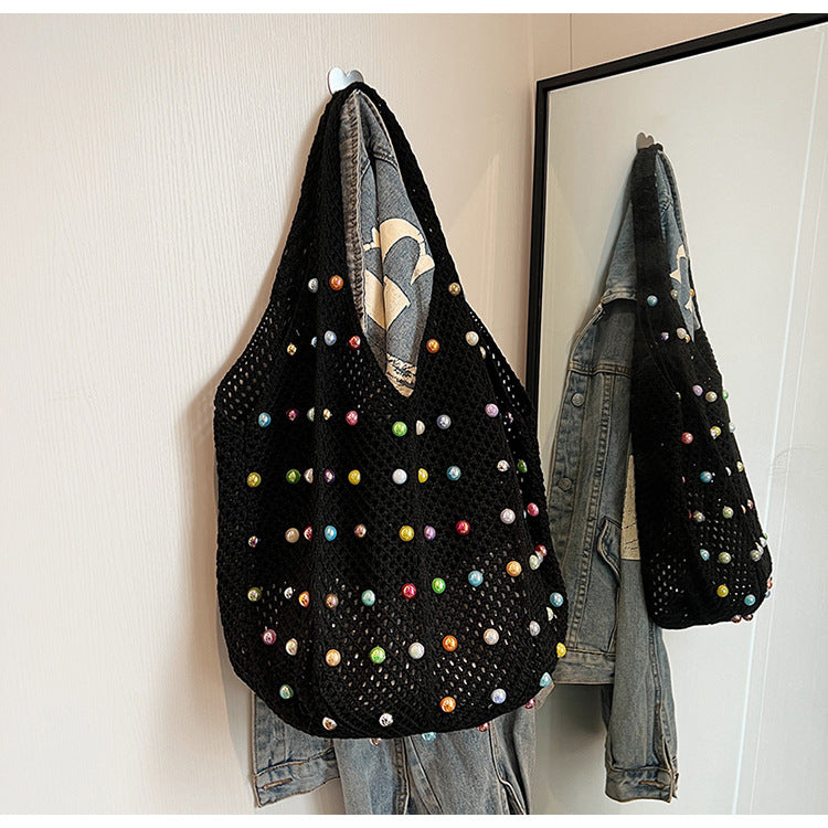 Summer Woven Handbag - Black
