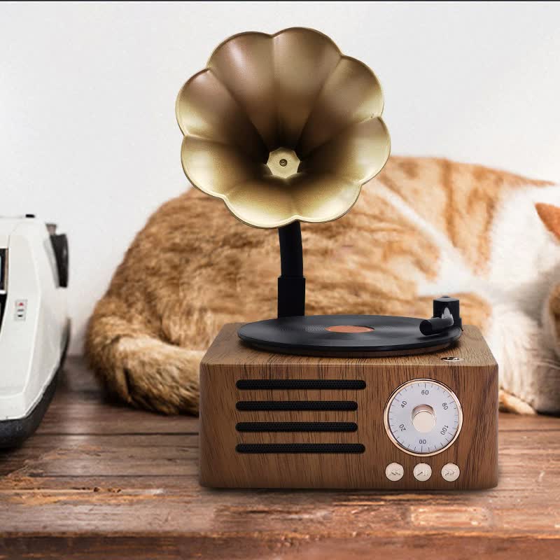 Vintage Style Gramophone Wireless Bluetooth Speaker