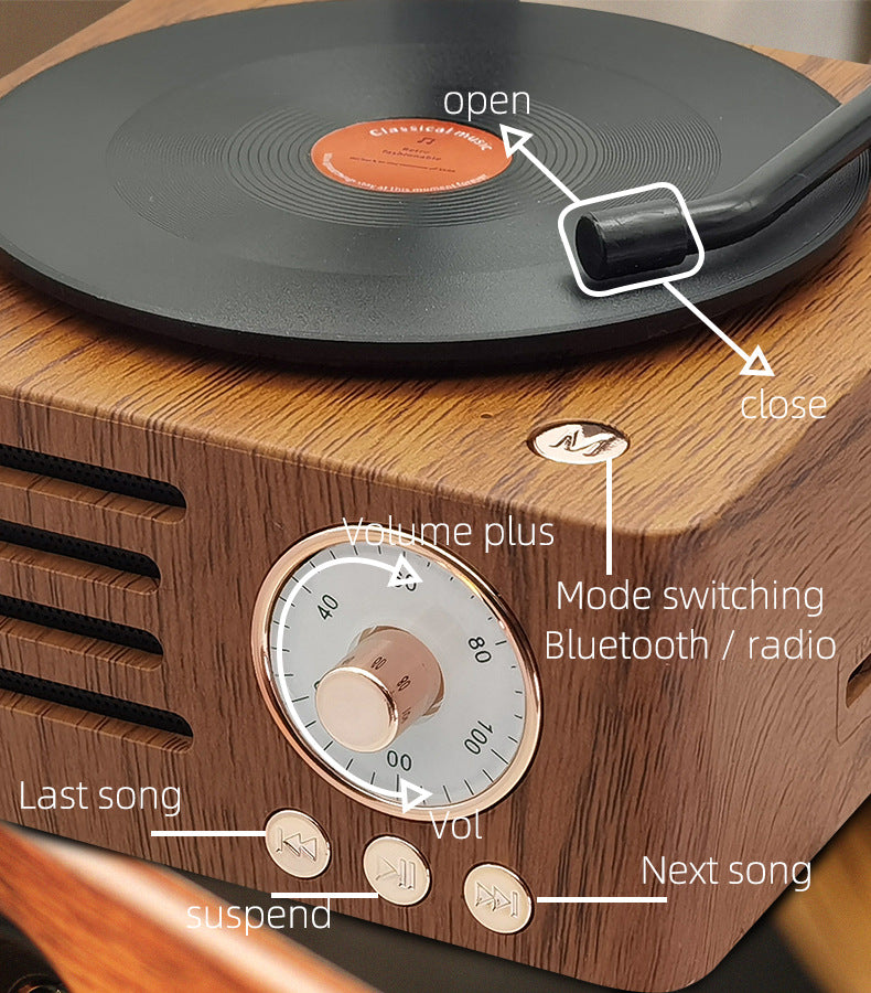 Vintage Style Gramophone Wireless Bluetooth Speaker