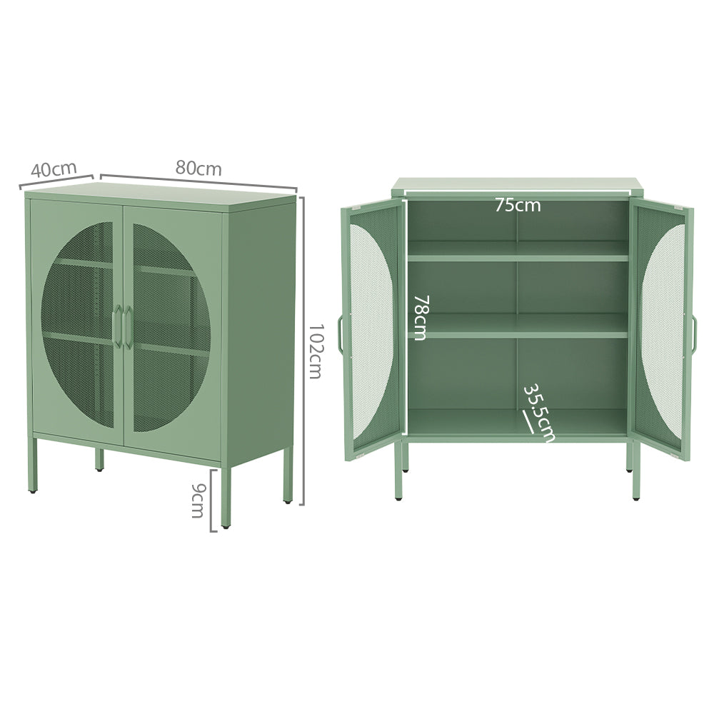 Artiss Elsa Metal Cabinet - Green