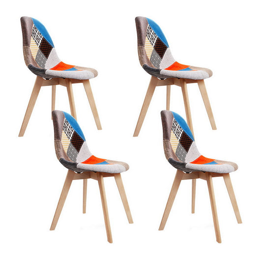 Artiss Retro Fabric Replica DSW Dining Chairs x 4