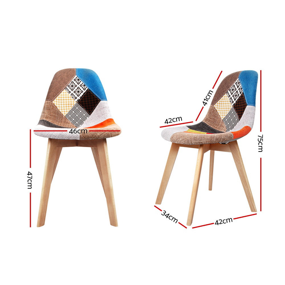 Artiss Retro Fabric Replica DSW Dining Chairs x 4