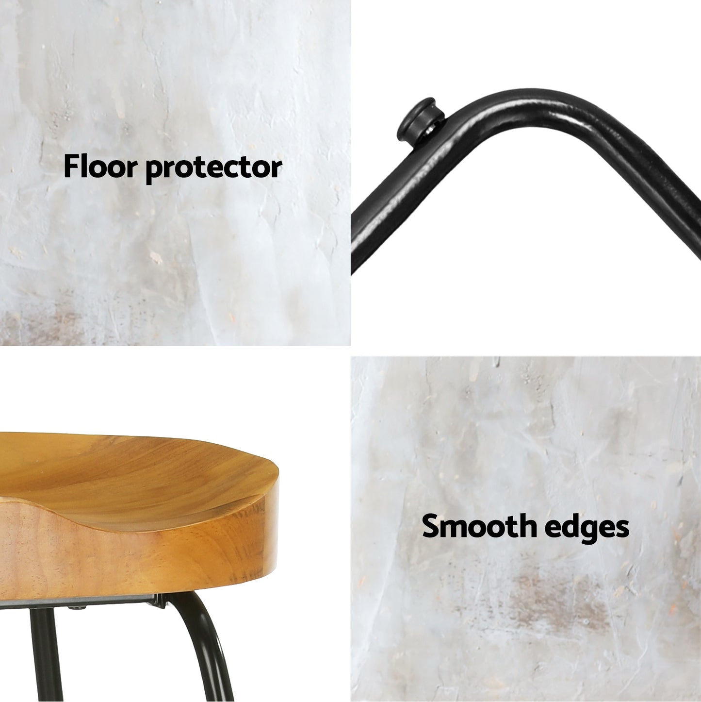 Artiss Bar Stools with Tractor Seat x 4 - Pine Wood