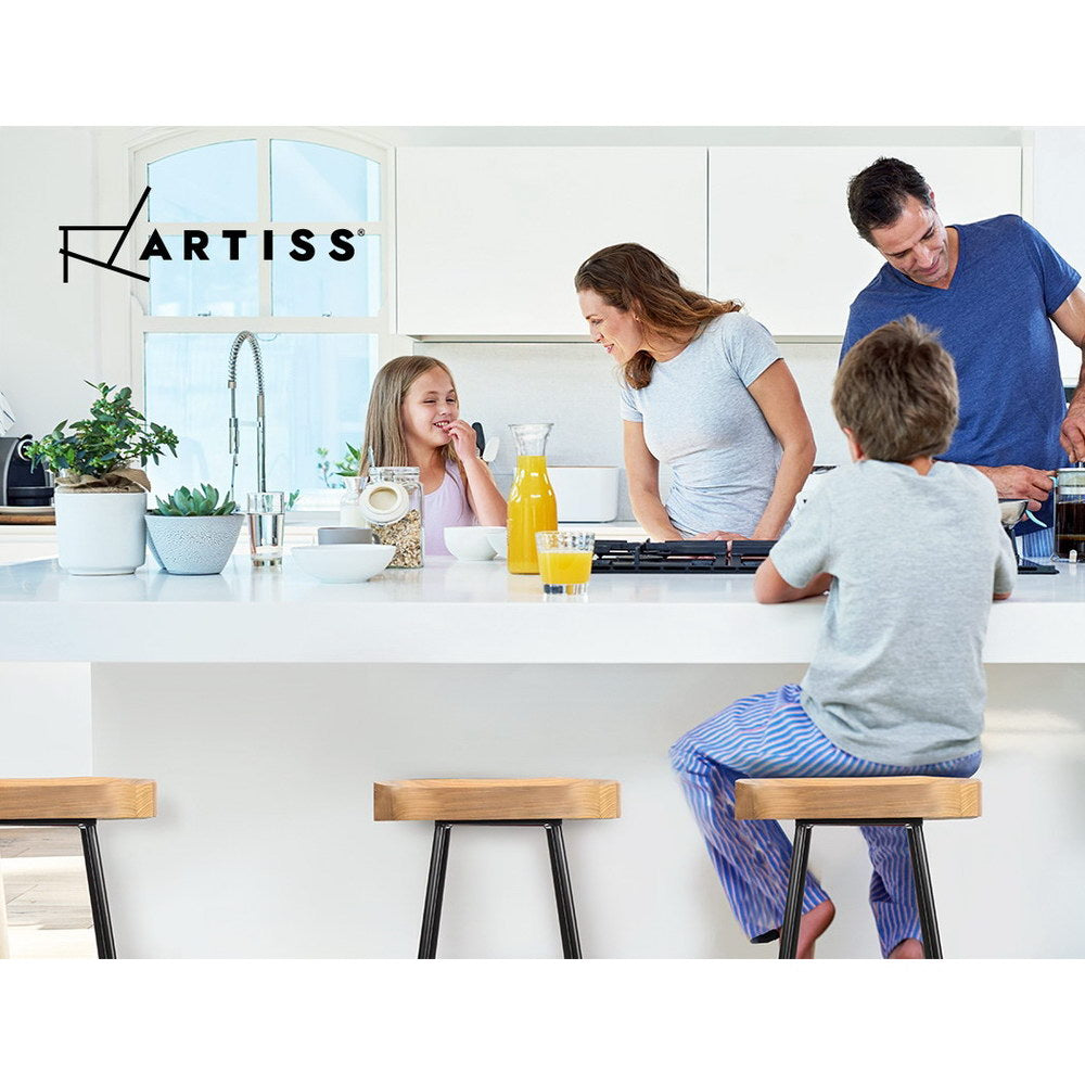 Artiss Bar Stools with Tractor Seat x 4 - Pine Wood