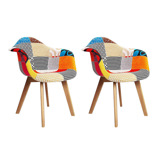 Artiss Fabric Dining Chairs x 2 - Multicolour