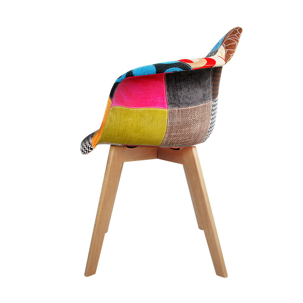 Artiss Fabric Dining Chairs x 2 - Multicolour