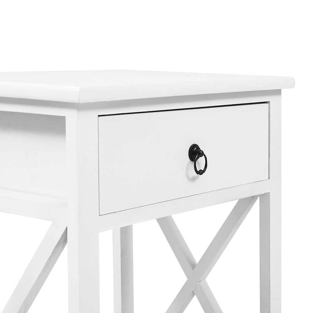 Artiss Emma Bedside Tables x 2 - White