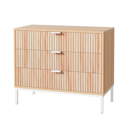 Artiss Lura Chest with 3 Drawers  - Pine