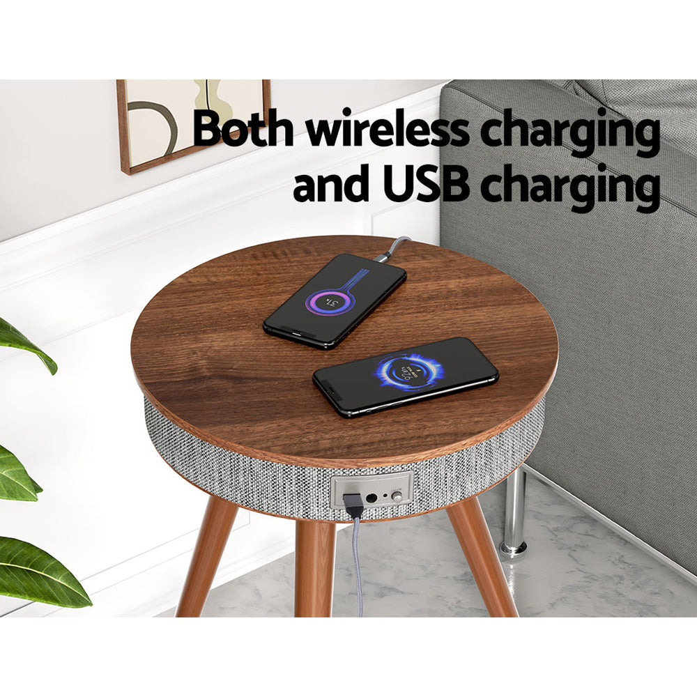 Artiss Crewe Coffee Table with Wireless Charging Bluetooth Speaker