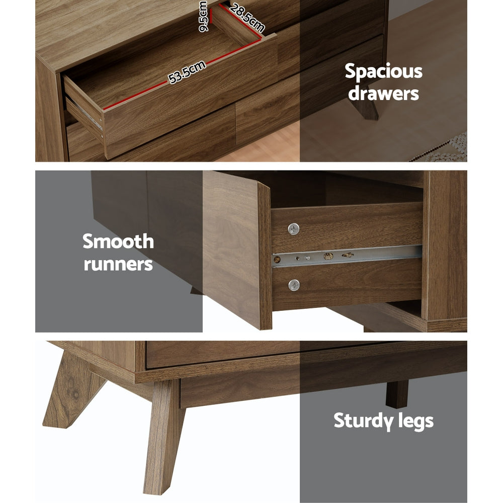 Artiss Xavi Chest of 6 Drawers - Walnut