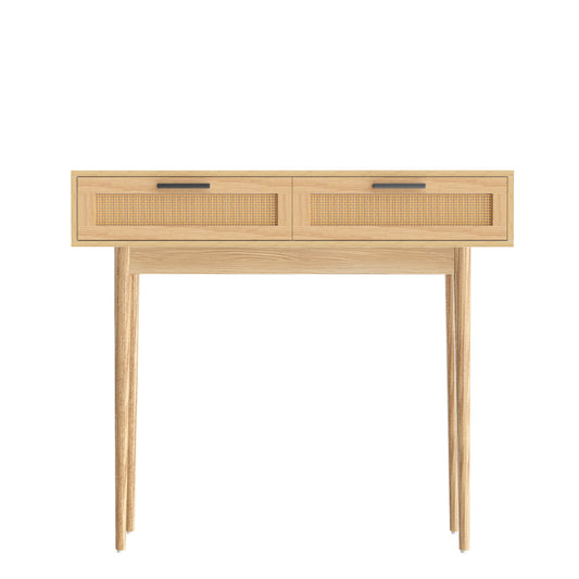 Artiss Console Table with 2 Drawers - Rattan