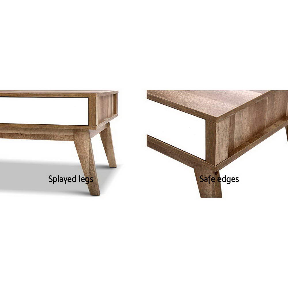 Artiss Serena Coffee Table with 2 Drawers - Walnut