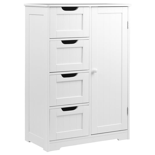 Artiss Tallboy Cabinet Storage with 4 Drawers - White