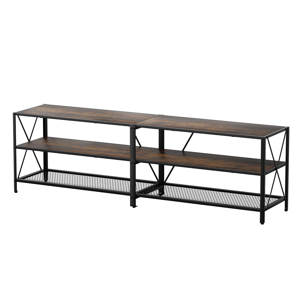 Artiss Entertainment Unit TV Stand 3-tier - Rustic Walnut
