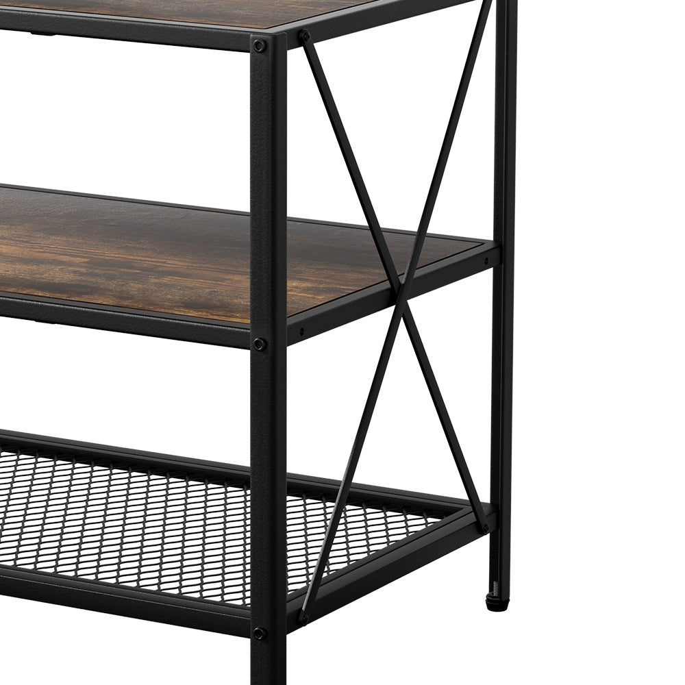 Artiss Entertainment Unit TV Stand 3-tier - Rustic Walnut