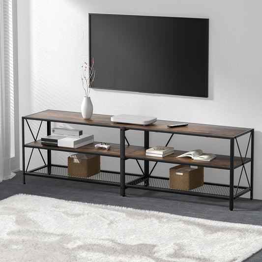 Artiss Entertainment Unit TV Stand 3-tier - Rustic Walnut