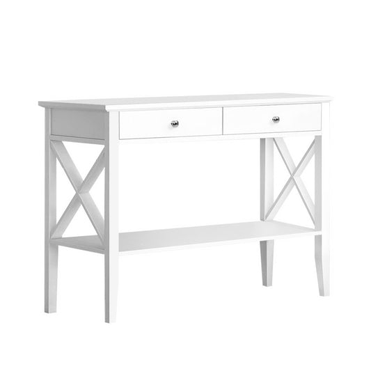 Artiss Console Table 2 Drawers - White