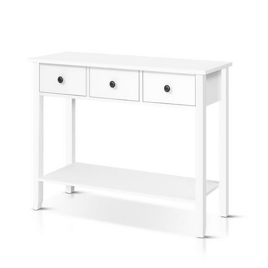 Artiss Console Table with 3 Drawers - White